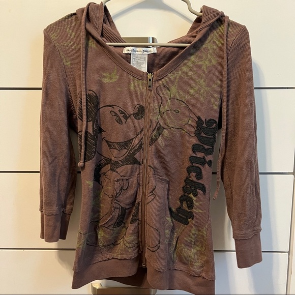 Disney Mickey Brown Zip Up Sweatshirt - Picture 2 of 5